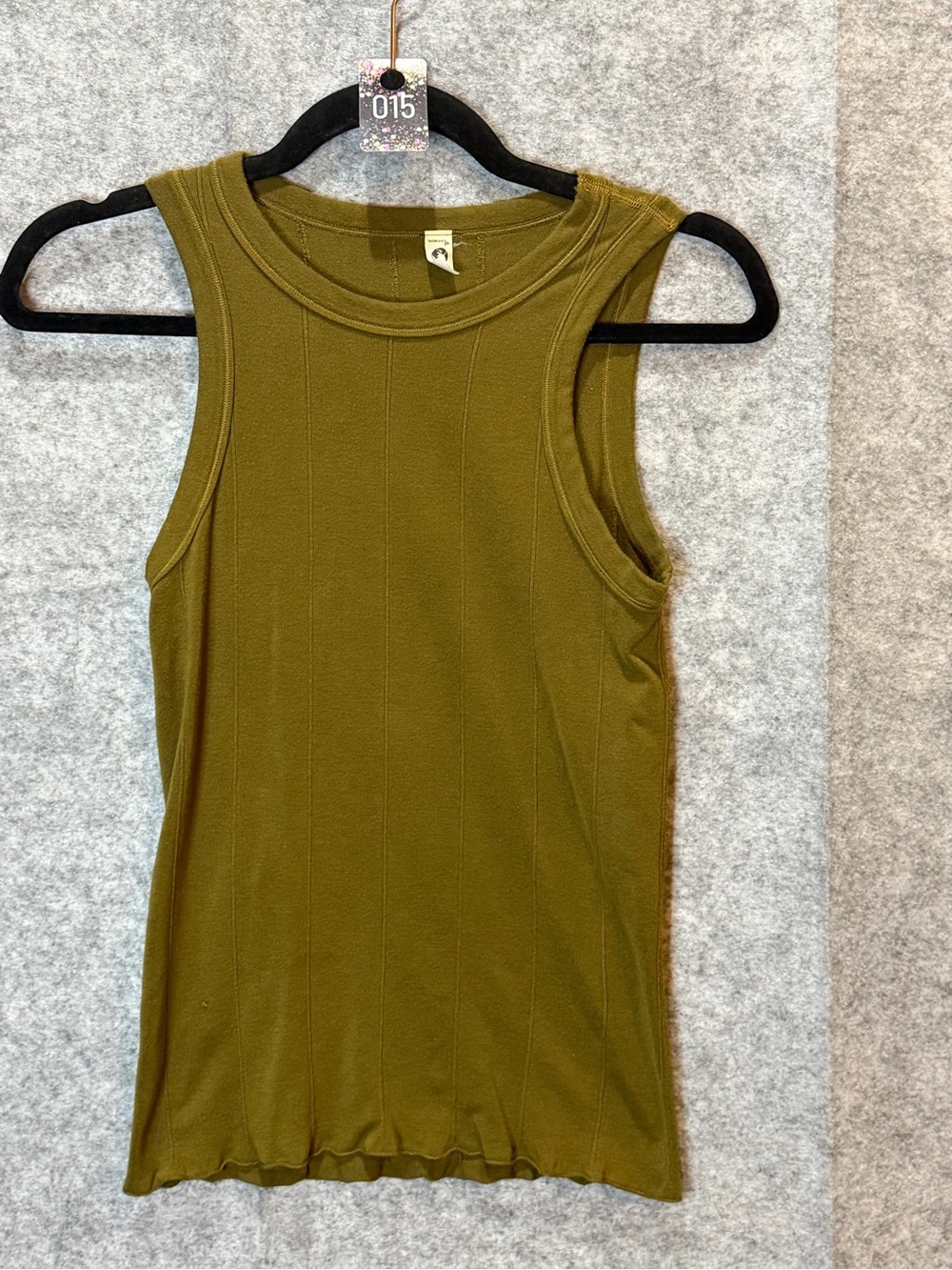 Intimately Free People Olive Green Ribbed Tank Top M/L Minimalist Layering